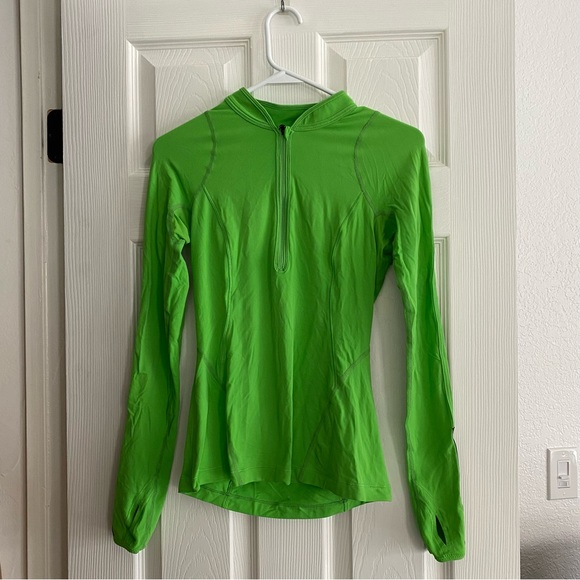 lululemon athletica Jackets & Blazers - Lululemon Quarter Zip Green Pullover Size 4